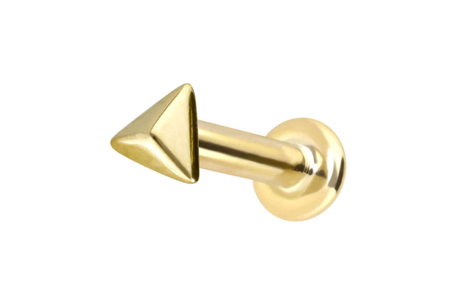 14 Karat Gold Labret Piercing mit Innengewinde PYRAMIDE